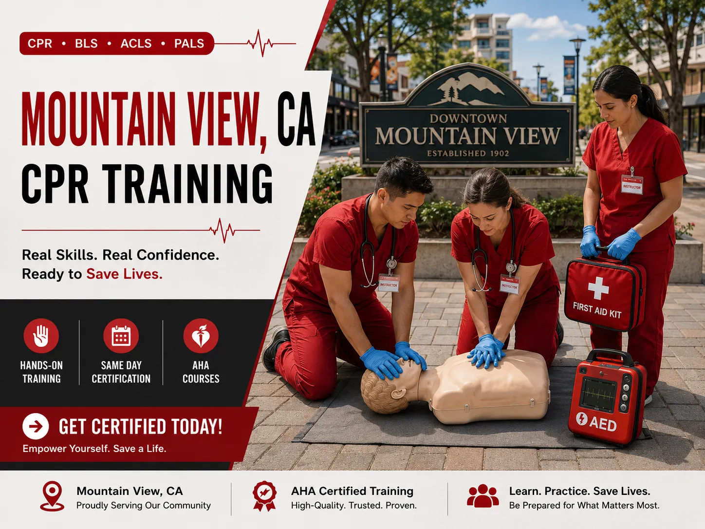 ACLS megacode simulation training class in Mountain View, CA