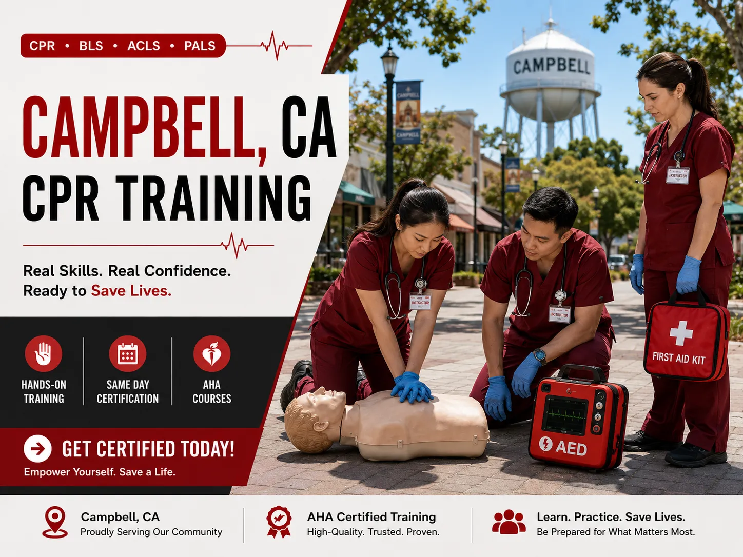 AHA CPR renewal course for nurses and doctors in Campbell, CA