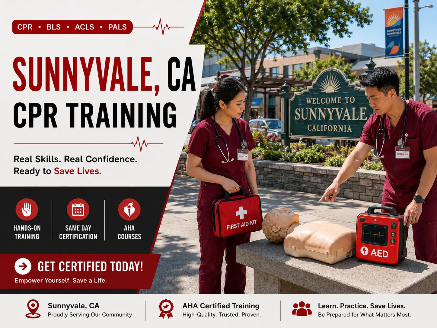 BLS certification class with AHA-approved curriculum in Sunnyvale, CA