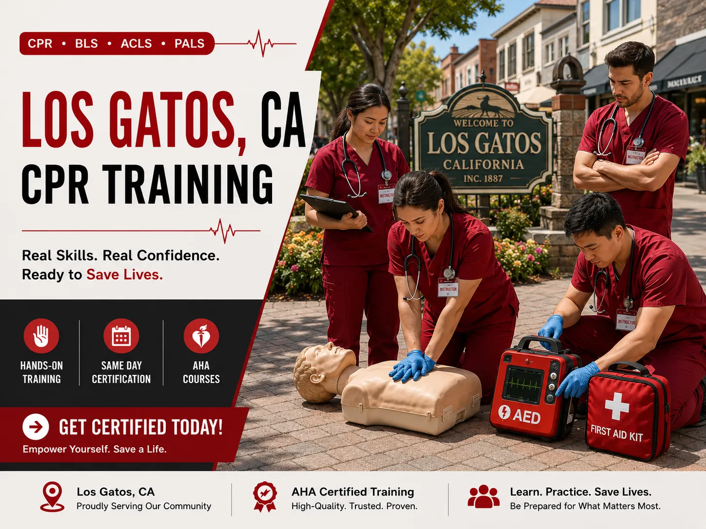 BLS provider certification training with instructor in Los Gatos, CA