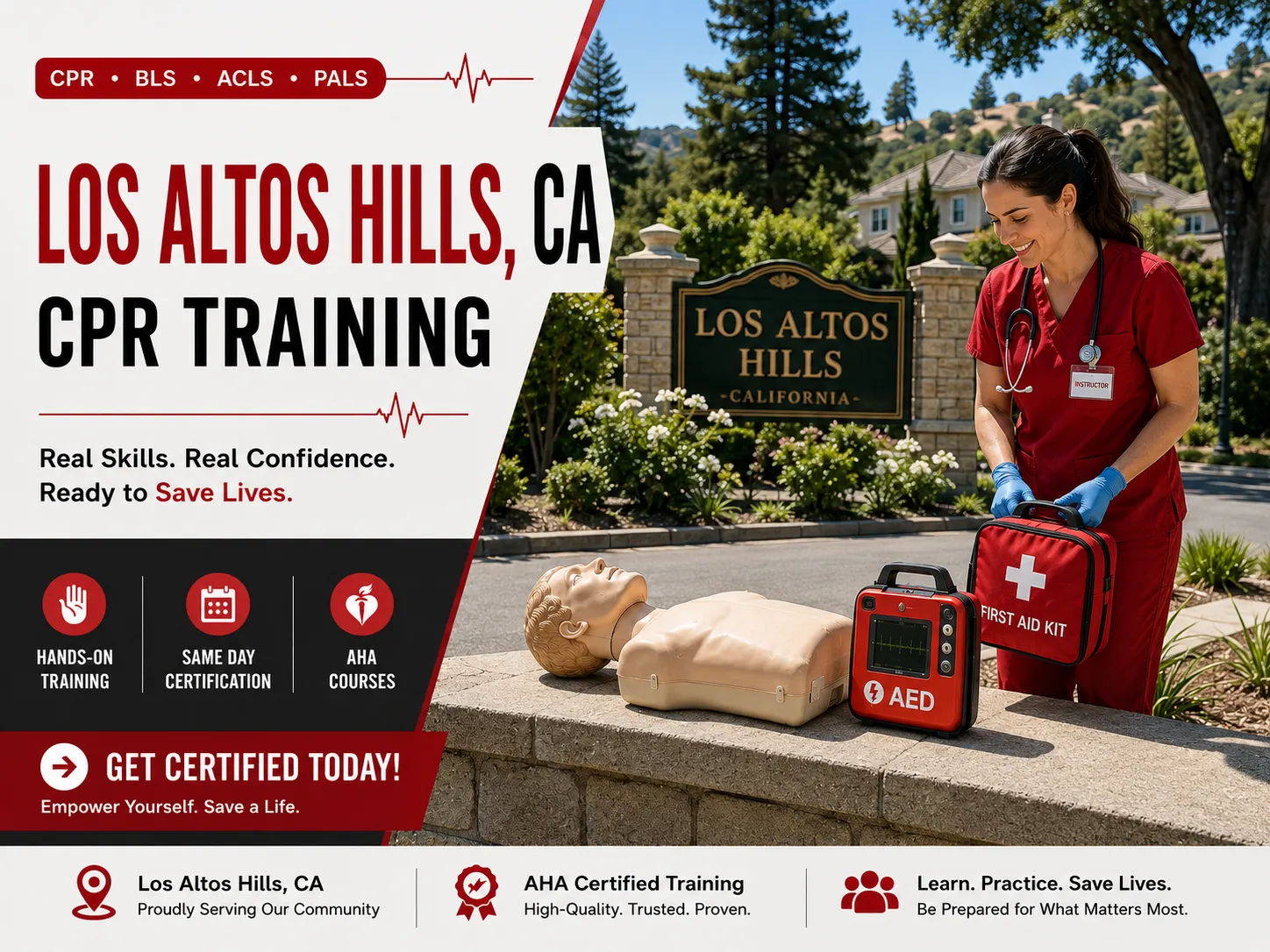 Emergency response CPR and BLS training in Los Altos Hills, California