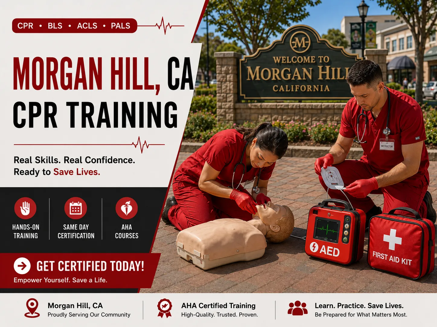 Life-saving CPR skills training session in Morgan Hill, California
